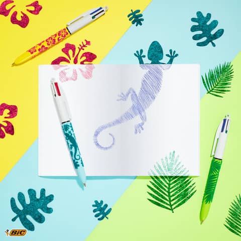 Penna a sfera a scatto BIC 4 Colours 1 mm -  Velours conf. 3 pz - 992579